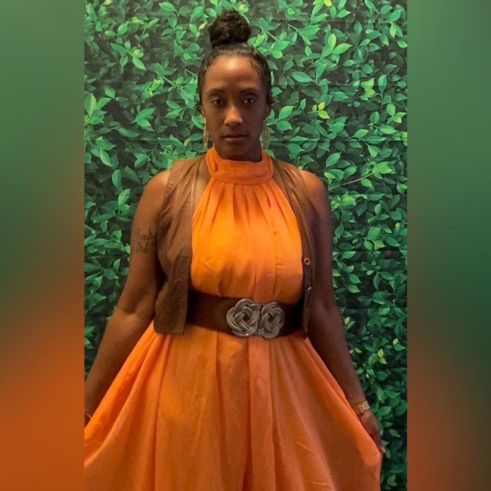 Elegant Orange Jumpsuit - Picture 4 of 4